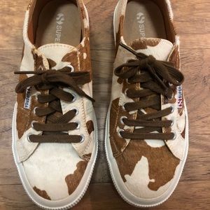 Superga Giraffe-print Calfhair Sneakers